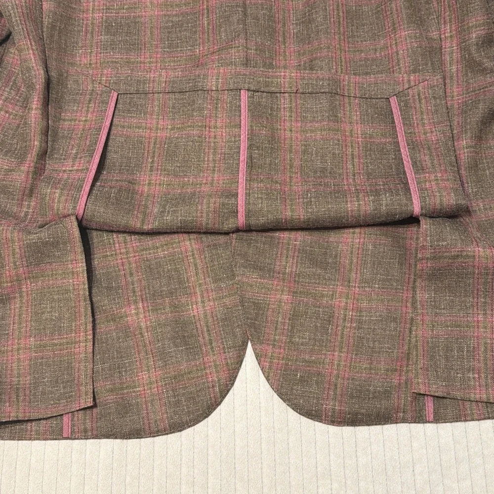 Peter Millar Windowpane Crown Soft Classic Sport Coat WoolSilkLinen XLT Blazer